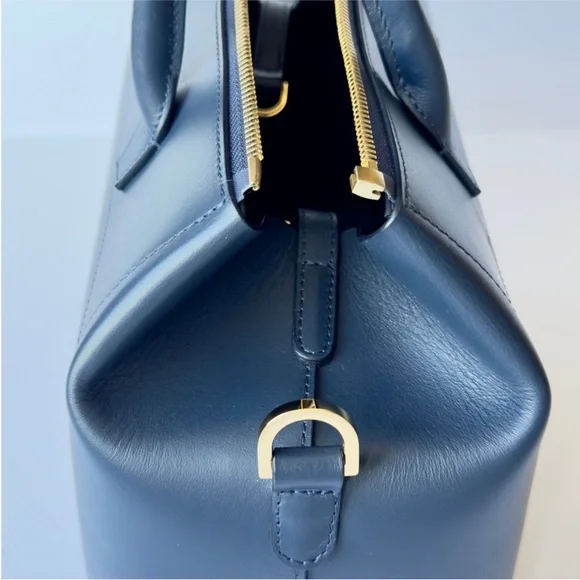 Mansur Gavriel Navy Satchel Bag - Picture 13 of 14